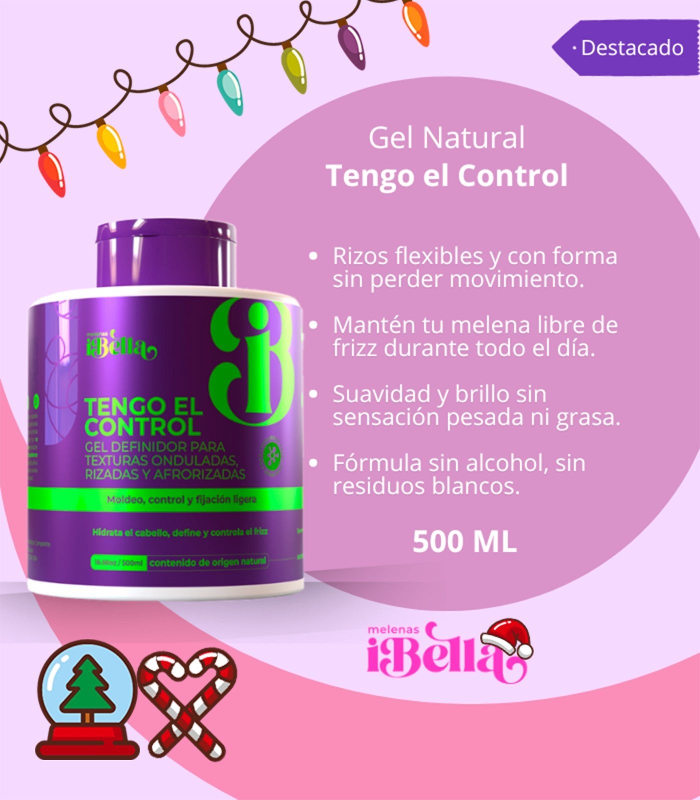 Gel Natural Tengo El Control - Melenasibella